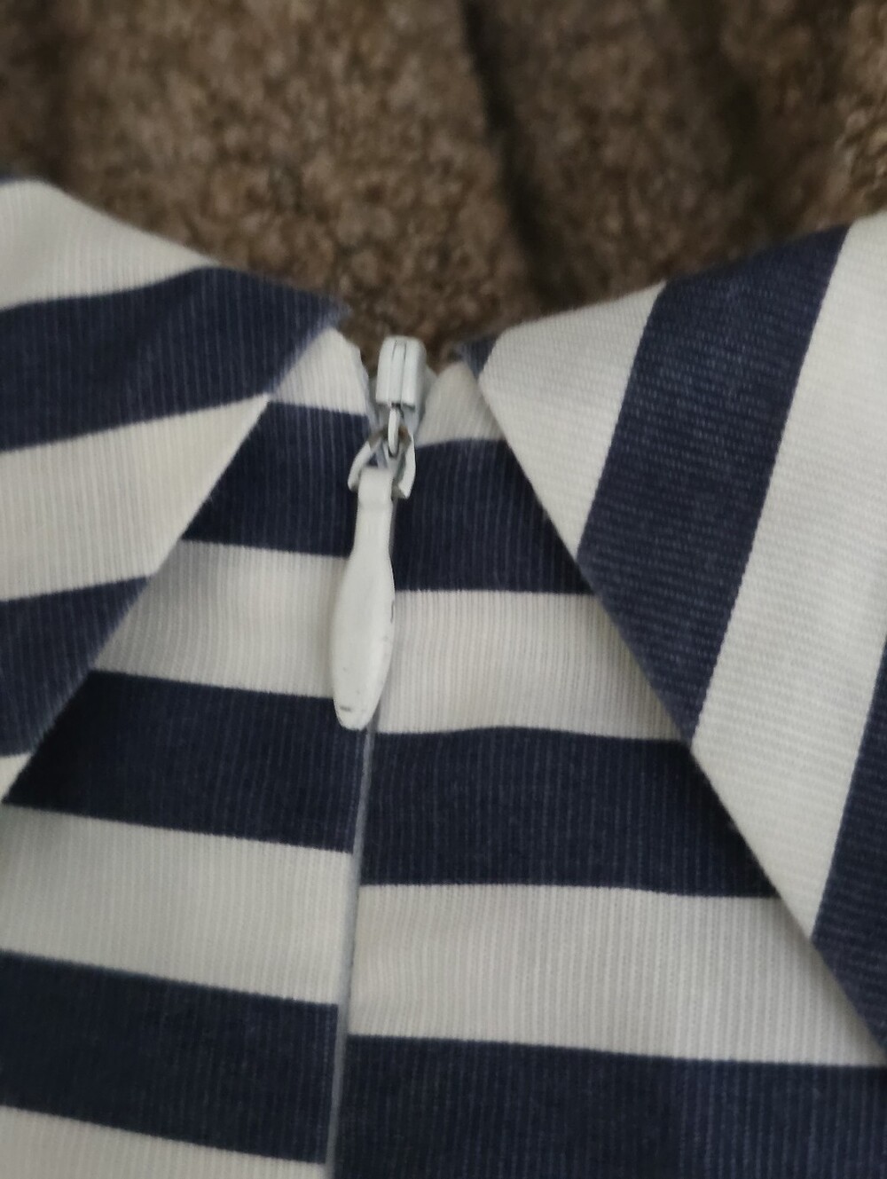 Sara Campbell Navy and White Striped Sleeveless Fit-and-Flare Dress - Picture 8 of 12